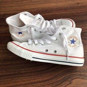 All white high top converse (chucks)